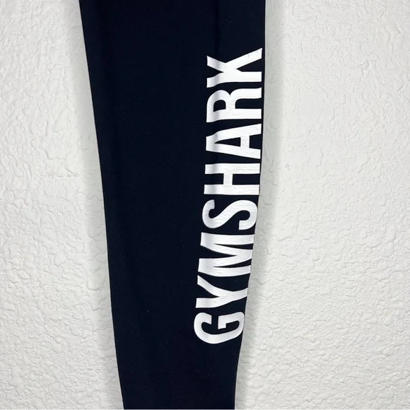 Gymshark Stretchy Waistband Logo Leggings Black White Gym Workout Yoga Small - Picture 6 of 8